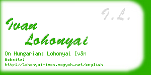 ivan lohonyai business card